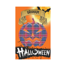 Load image into Gallery viewer, Graham of Menteith Red Tartan Jack O' Lantern Garden Flag / Halloween Home Decor NN8