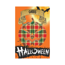 Load image into Gallery viewer, Gibbs Tartan Jack O' Lantern Garden Flag / Halloween Home Decor NN8