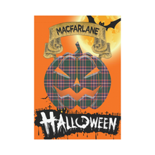 Load image into Gallery viewer, MacFarlane Hunting Modern Tartan Jack O' Lantern Garden Flag / Halloween Home Decor NN6