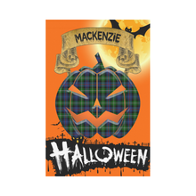 Load image into Gallery viewer, MacKenzie Modern Tartan Jack O' Lantern Garden Flag / Halloween Home Decor NN6