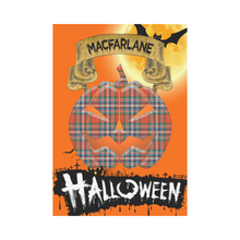 Load image into Gallery viewer, MacFarlane Ancient Tartan Jack O' Lantern Garden Flag / Halloween Home Decor NN6