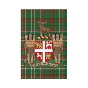 CANADA NEWFOUNDLAND AND LABRADOR TARTAN COAT OF ARMS GARDEN FLAG  k9