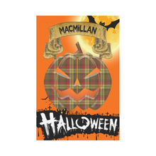 Load image into Gallery viewer, MacMillan Old Weathered Tartan Jack O' Lantern Garden Flag / Halloween Home Decor NN6