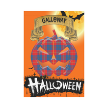Load image into Gallery viewer, Galloway Red Tartan Jack O' Lantern Garden Flag / Halloween Home Decor NN8
