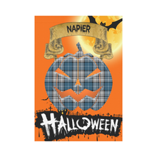 Load image into Gallery viewer, Napier Modern Tartan Jack O' Lantern Garden Flag / Halloween Home Decor NN9