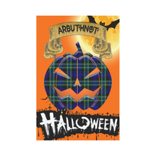 Load image into Gallery viewer, Arbuthnot Modern Tartan Jack O&#39; Lantern Garden Flag / Halloween Home Decor NN4