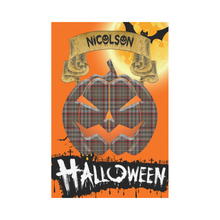 Load image into Gallery viewer, Nicolson Hunting Weathered Tartan Jack O' Lantern Garden Flag / Halloween Home Decor NN9
