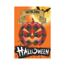 Load image into Gallery viewer, Nicolson Modern Tartan Jack O' Lantern Garden Flag / Halloween Home Decor NN9