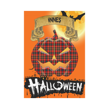 Load image into Gallery viewer, Innes Modern Tartan Jack O' Lantern Garden Flag / Halloween Home Decor NN8