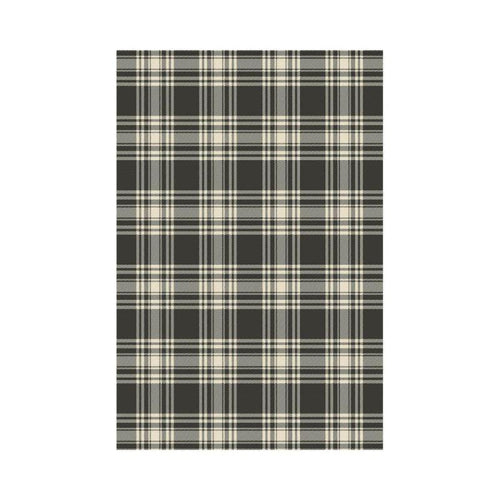 Menzies Black White Ancient Tartan Flag